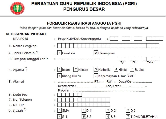 Pendaftaran PGRI Batu - Persatuan Guru Republik Indonesia Cabang Batu